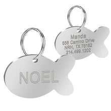 Load image into Gallery viewer, Custom Cat ID Tag Personalized Cat Name Tag Pendant Collar Engraved Cats Kitten Name Plate Accessories Paw Round Glitter Pink