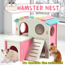 Load image into Gallery viewer, Pet Castle Toy Pet House Viewing Deck Ladder Pet Products 1 PC Hamster House Hamster Nest Wooden Seesaw

