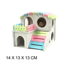 Load image into Gallery viewer, Pet Castle Toy Pet House Viewing Deck Ladder Pet Products 1 PC Hamster House Hamster Nest Wooden Seesaw
