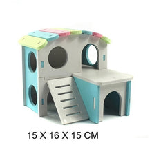 Load image into Gallery viewer, Pet Castle Toy Pet House Viewing Deck Ladder Pet Products 1 PC Hamster House Hamster Nest Wooden Seesaw
