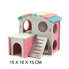 Load image into Gallery viewer, Pet Castle Toy Pet House Viewing Deck Ladder Pet Products 1 PC Hamster House Hamster Nest Wooden Seesaw
